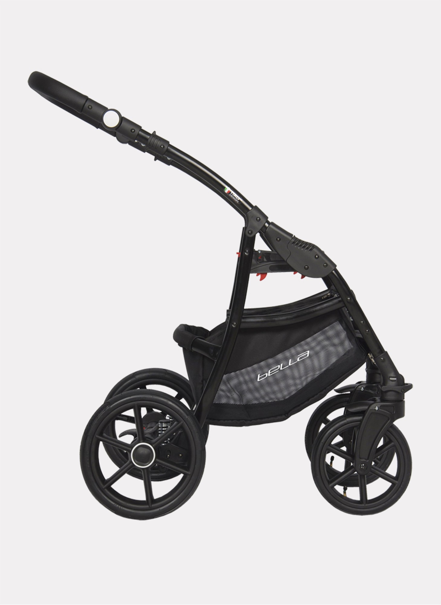 Детская коляска 2 в 1 Riko Basic Montana Bella 01 с реверсивным прогулочным блоком | Регулируемая амортизация | Передние поворачиваемые надувные колеса | Цвет - серый