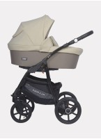 Детская коляска 2 в 1 Riko Basic Bella 06 с реверсивным прогулочным блоком | Регулируемая амортизация | Передние поворачиваемые надувные колеса | Цвет - Бежевый
