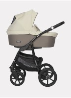 Детская коляска 2 в 1 Riko Basic Bella 06 с реверсивным прогулочным блоком | Регулируемая амортизация | Передние поворачиваемые надувные колеса | Цвет - Бежевый