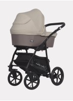 Детская коляска 2 в 1 Riko Basic Bella 06 с реверсивным прогулочным блоком | Регулируемая амортизация | Передние поворачиваемые надувные колеса | Цвет - Бежевый