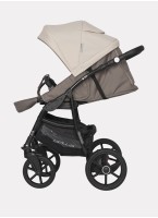 Детская коляска 2 в 1 Riko Basic Bella 06 с реверсивным прогулочным блоком | Регулируемая амортизация | Передние поворачиваемые надувные колеса | Цвет - Бежевый