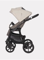 Детская коляска 2 в 1 Riko Basic Bella 06 с реверсивным прогулочным блоком | Регулируемая амортизация | Передние поворачиваемые надувные колеса | Цвет - Бежевый