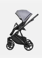 Детская коляска 2 в 1 Riko Basic Montana Plus | Реверсивный прогулочный блок | Регулируемая амортизация | Передние поворачиваемые колеса из вспененной резины | Цвет - графитовый