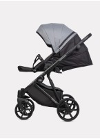 Детская коляска 2 в 1 Riko Basic Montana Plus | Реверсивный прогулочный блок | Регулируемая амортизация | Передние поворачиваемые колеса из вспененной резины | Цвет - графитовый