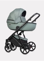 Детская коляска 2 в 1 Riko Basic Montana Plus | Реверсивный прогулочный блок | Регулируемая амортизация | Передние поворачиваемые колеса из вспененной резины | Цвет - зеленый
