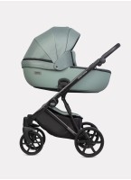 Детская коляска 2 в 1 Riko Basic Montana Plus | Реверсивный прогулочный блок | Регулируемая амортизация | Передние поворачиваемые колеса из вспененной резины | Цвет - зеленый