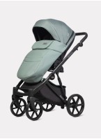 Детская коляска 2 в 1 Riko Basic Montana Plus | Реверсивный прогулочный блок | Регулируемая амортизация | Передние поворачиваемые колеса из вспененной резины | Цвет - зеленый