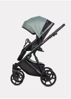 Детская коляска 2 в 1 Riko Basic Montana Plus | Реверсивный прогулочный блок | Регулируемая амортизация | Передние поворачиваемые колеса из вспененной резины | Цвет - зеленый