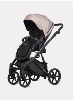 Детская коляска 2 в 1 Riko Basic Montana Plus | Реверсивный прогулочный блок | Регулируемая амортизация | Передние поворачиваемые колеса из вспененной резины | Цвет - бежевый