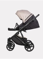 Детская коляска 2 в 1 Riko Basic Montana Plus | Реверсивный прогулочный блок | Регулируемая амортизация | Передние поворачиваемые колеса из вспененной резины | Цвет - бежевый