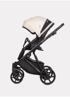 Детская коляска 2 в 1 Riko Basic Montana Plus | Реверсивный прогулочный блок | Регулируемая амортизация | Передние поворачиваемые колеса из вспененной резины | Цвет - бежевый и коричневый