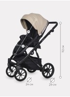 Детская коляска 2 в 1 Riko Basic Delta Ecco из экокожи, с поворотными передними колесами | Реверсивный прогулочный блок | Колеса из вспененной резины | Цвет - бежевый
