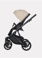 Детская коляска 2 в 1 Riko Basic Delta Ecco из экокожи, с поворотными передними колесами | Реверсивный прогулочный блок | Колеса из вспененной резины | Цвет - бежевый