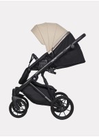 Детская коляска 2 в 1 Riko Basic Delta Ecco из экокожи, с поворотными передними колесами | Реверсивный прогулочный блок | Колеса из вспененной резины | Цвет - бежевый