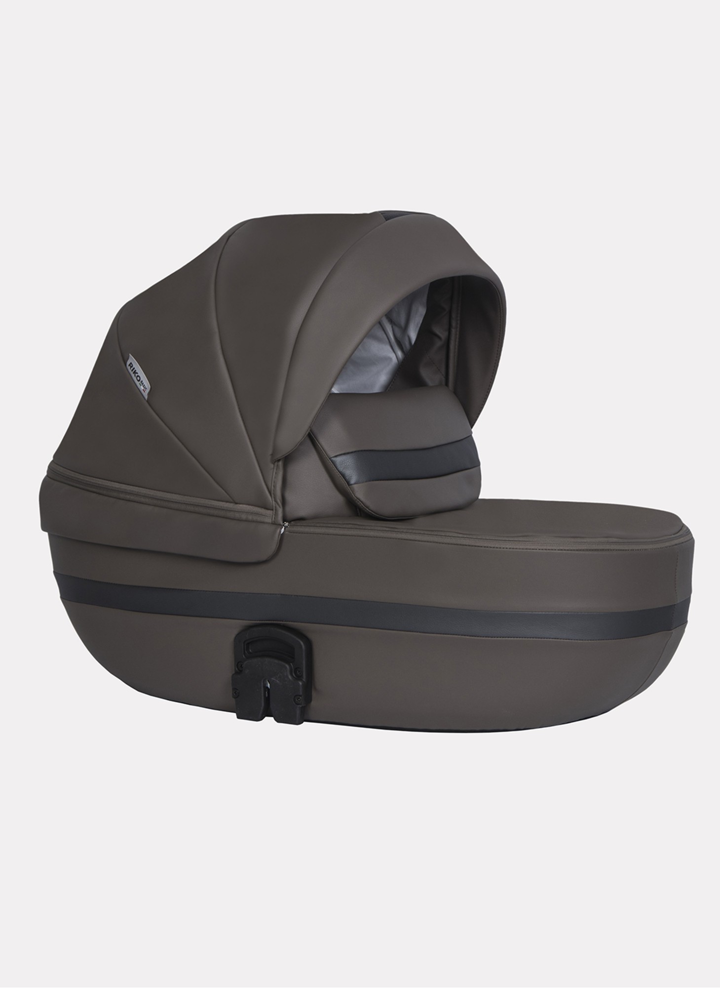 Детская коляска 2 в 1 Riko Basic Delta Ecco из экокожи, с поворотными передними колесами | Реверсивный прогулочный блок | Колеса из вспененной резины | Цвет - коричневый