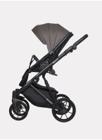 Детская коляска 2 в 1 Riko Basic Delta Ecco из экокожи, с поворотными передними колесами | Реверсивный прогулочный блок | Колеса из вспененной резины | Цвет - коричневый