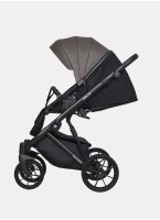 Детская коляска 2 в 1 Riko Basic Delta Ecco из экокожи, с поворотными передними колесами | Реверсивный прогулочный блок | Колеса из вспененной резины | Цвет - коричневый