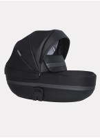 Детская коляска 2 в 1 Riko Basic Delta Ecco из экокожи, с поворотными передними колесами | Реверсивный прогулочный блок | Колеса из вспененной резины | Цвет - черный