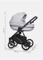 Детская коляска 2 в 1 Riko Basic Delta с поворотными передними колесами | Реверсивный прогулочный блок | Колеса из вспененной резины | Цвет - серый