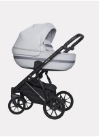Детская коляска 2 в 1 Riko Basic Delta с поворотными передними колесами | Реверсивный прогулочный блок | Колеса из вспененной резины | Цвет - серый