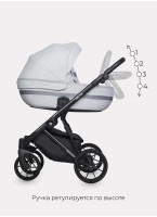 Детская коляска 2 в 1 Riko Basic Delta с поворотными передними колесами | Реверсивный прогулочный блок | Колеса из вспененной резины | Цвет - серый