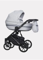 Детская коляска 2 в 1 Riko Basic Delta с поворотными передними колесами | Реверсивный прогулочный блок | Колеса из вспененной резины | Цвет - серый