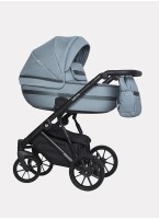 Детская коляска 2 в 1 Riko Basic Delta с поворотными передними колесами | Реверсивный прогулочный блок | Колеса из вспененной резины | Цвет - бирюзовый