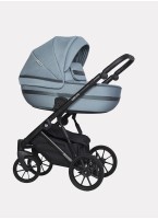 Детская коляска 2 в 1 Riko Basic Delta с поворотными передними колесами | Реверсивный прогулочный блок | Колеса из вспененной резины | Цвет - бирюзовый