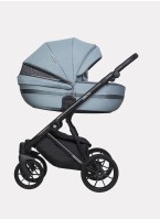 Детская коляска 2 в 1 Riko Basic Delta с поворотными передними колесами | Реверсивный прогулочный блок | Колеса из вспененной резины | Цвет - бирюзовый