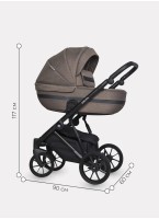 Детская коляска 2 в 1 Riko Basic Delta с поворотными передними колесами | Реверсивный прогулочный блок | Колеса из вспененной резины | Цвет - бежевый