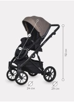 Детская коляска 2 в 1 Riko Basic Delta с поворотными передними колесами | Реверсивный прогулочный блок | Колеса из вспененной резины | Цвет - бежевый