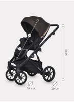 Детская коляска 3 в 1 Riko Basic Delta с поворотными передними колесами | Реверсивный прогулочный блок | Колеса из вспененной резины | Цвет - коричневый