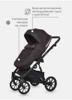 Детская коляска 3 в 1 Riko Basic Delta с поворотными передними колесами | Реверсивный прогулочный блок | Колеса из вспененной резины | Цвет - коричневый