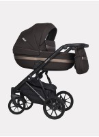 Детская коляска 3 в 1 Riko Basic Delta с поворотными передними колесами | Реверсивный прогулочный блок | Колеса из вспененной резины | Цвет - коричневый