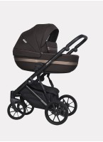 Детская коляска 3 в 1 Riko Basic Delta с поворотными передними колесами | Реверсивный прогулочный блок | Колеса из вспененной резины | Цвет - коричневый