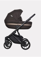 Детская коляска 3 в 1 Riko Basic Delta с поворотными передними колесами | Реверсивный прогулочный блок | Колеса из вспененной резины | Цвет - коричневый