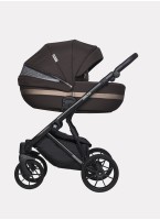 Детская коляска 3 в 1 Riko Basic Delta с поворотными передними колесами | Реверсивный прогулочный блок | Колеса из вспененной резины | Цвет - коричневый