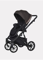 Детская коляска 3 в 1 Riko Basic Delta с поворотными передними колесами | Реверсивный прогулочный блок | Колеса из вспененной резины | Цвет - коричневый