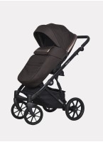 Детская коляска 3 в 1 Riko Basic Delta с поворотными передними колесами | Реверсивный прогулочный блок | Колеса из вспененной резины | Цвет - коричневый