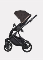 Детская коляска 3 в 1 Riko Basic Delta с поворотными передними колесами | Реверсивный прогулочный блок | Колеса из вспененной резины | Цвет - коричневый