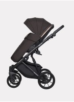 Детская коляска 3 в 1 Riko Basic Delta с поворотными передними колесами | Реверсивный прогулочный блок | Колеса из вспененной резины | Цвет - коричневый