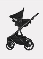Детская коляска 3 в 1 Riko Basic Delta с поворотными передними колесами | Реверсивный прогулочный блок | Колеса из вспененной резины | Цвет - серый