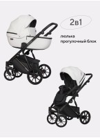 Детская коляска 2 в 1 Riko Basic Montana Ecco из экокожи | Реверсивный прогулочный блок | Регулируемая амортизация | Передние поворачиваемые колеса | Цвет - зеленый