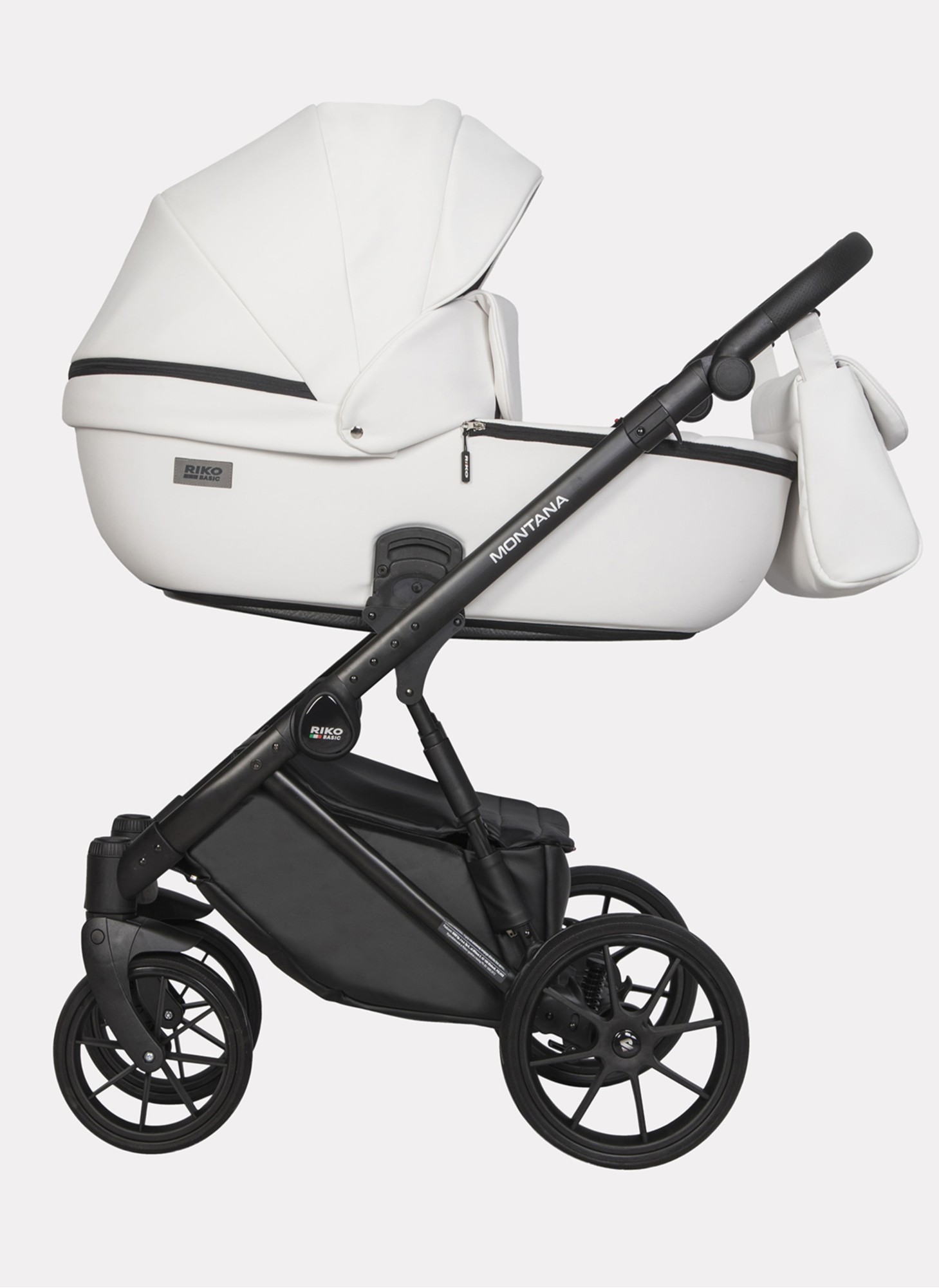 Детская коляска 2 в 1 Riko Basic Montana Ecco из экокожи | Реверсивный прогулочный блок | Регулируемая амортизация | Передние поворачиваемые колеса | Цвет - зеленый