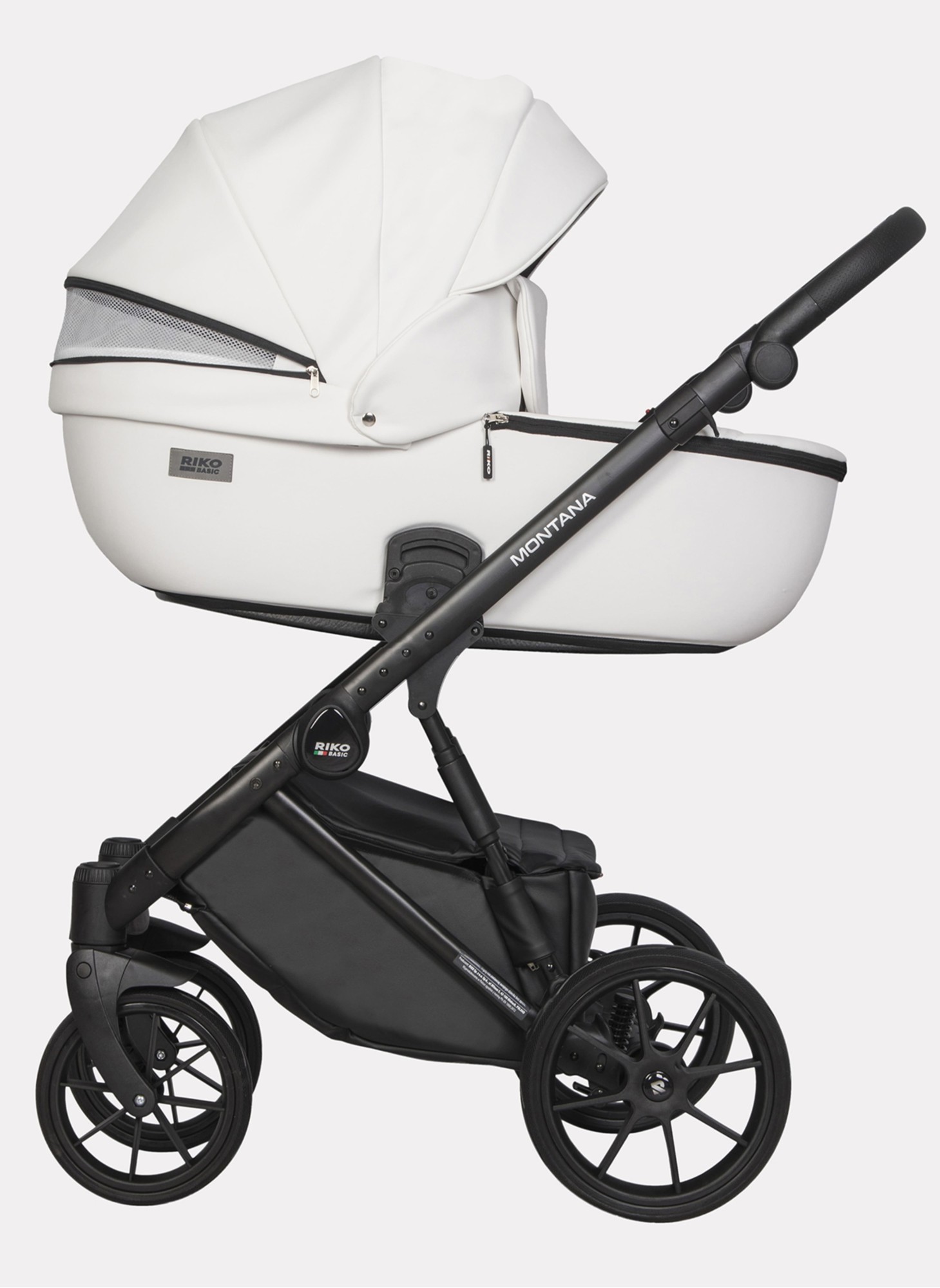 Детская коляска 2 в 1 Riko Basic Montana Ecco из экокожи | Реверсивный прогулочный блок | Регулируемая амортизация | Передние поворачиваемые колеса | Цвет - зеленый