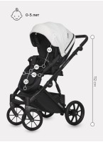 Детская коляска 2 в 1 Riko Basic Montana Ecco из экокожи | Реверсивный прогулочный блок | Регулируемая амортизация | Передние поворачиваемые колеса | Цвет - зеленый