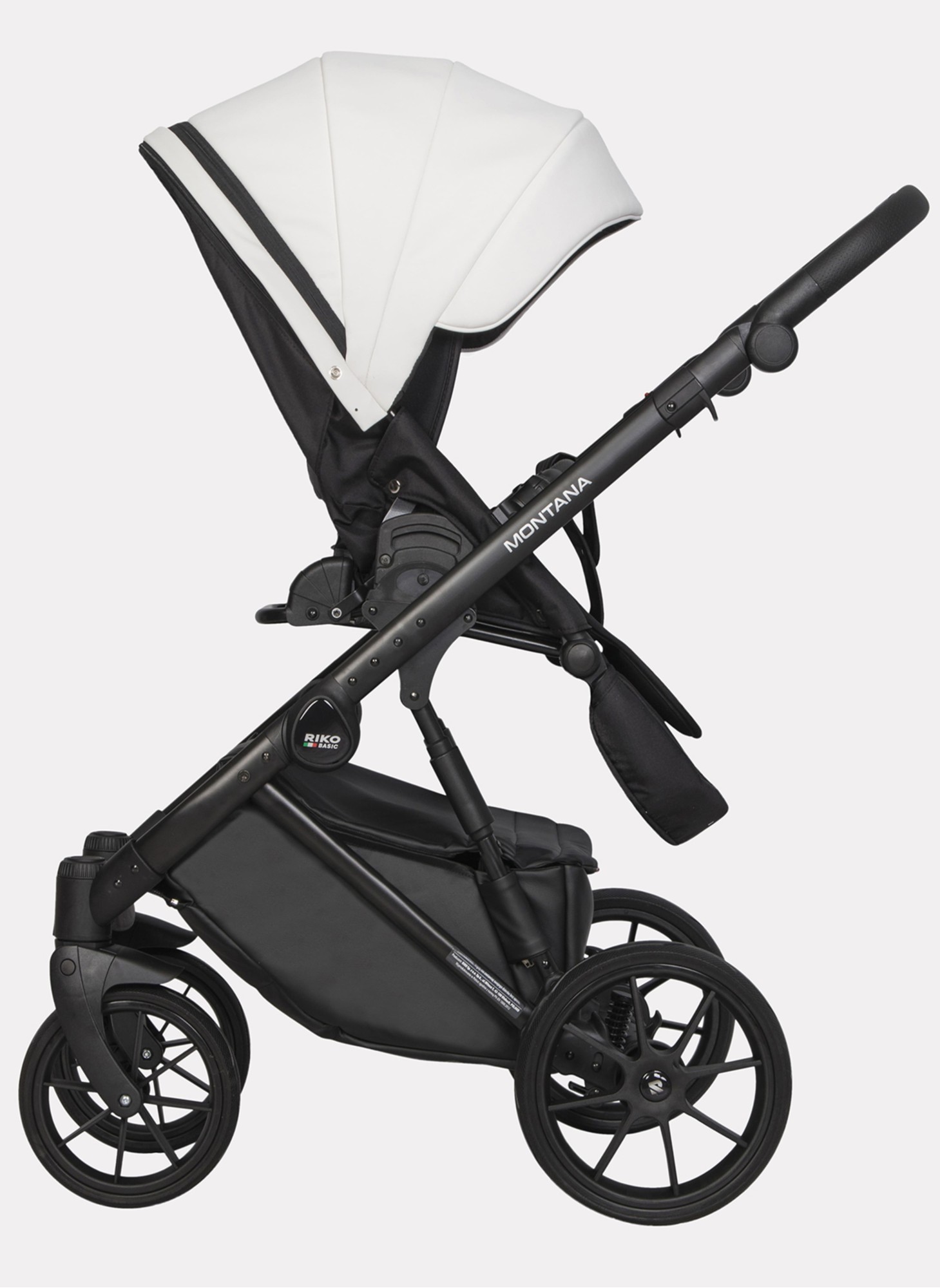 Детская коляска 2 в 1 Riko Basic Montana Ecco из экокожи | Реверсивный прогулочный блок | Регулируемая амортизация | Передние поворачиваемые колеса | Цвет - зеленый