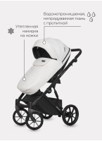 Детская коляска 2 в 1 Riko Basic Montana Ecco из экокожи | Реверсивный прогулочный блок | Регулируемая амортизация | Передние поворачиваемые колеса | Цвет - зеленый