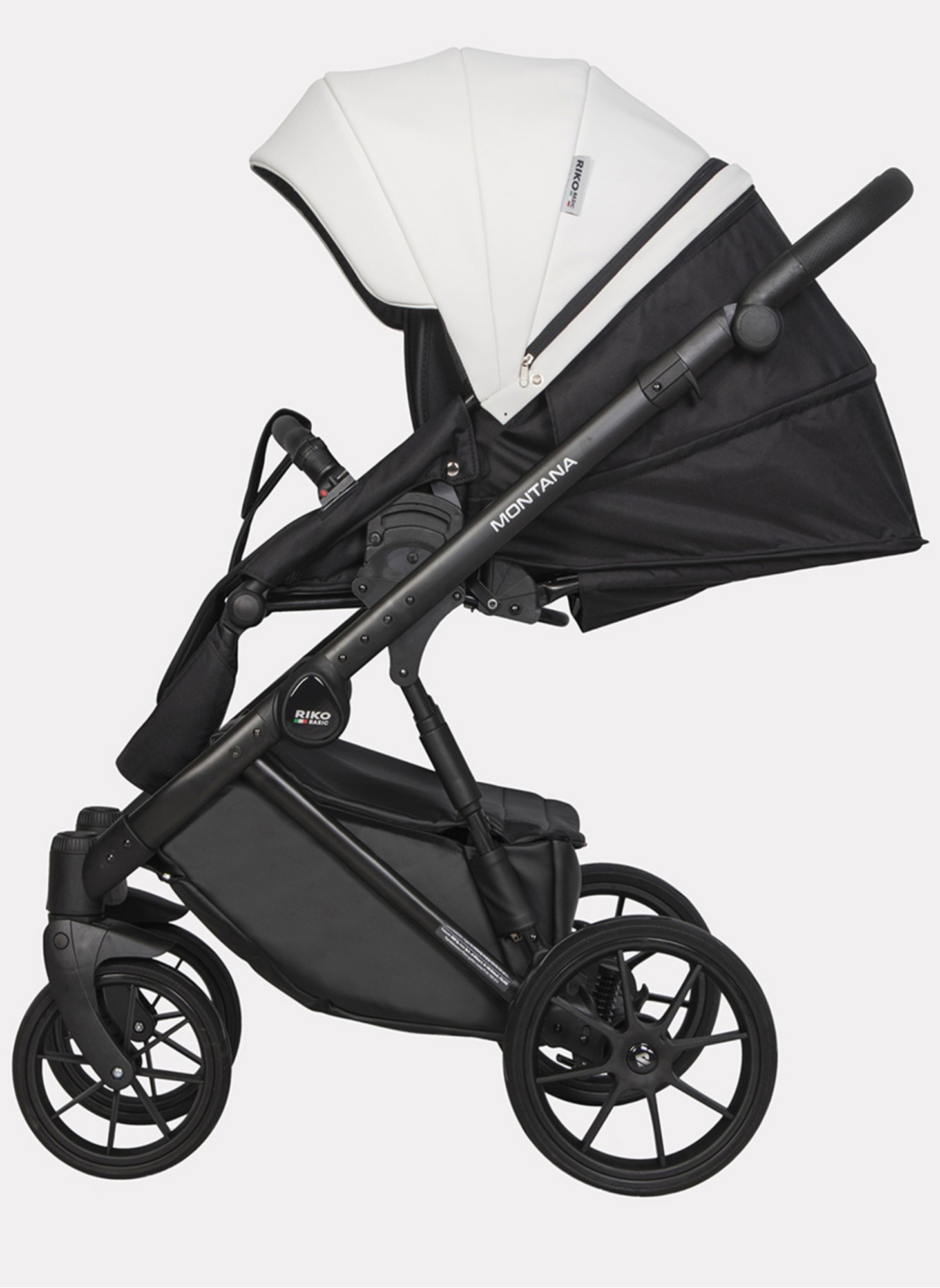 Детская коляска 2 в 1 Riko Basic Montana Ecco из экокожи | Реверсивный прогулочный блок | Регулируемая амортизация | Передние поворачиваемые колеса | Цвет - зеленый