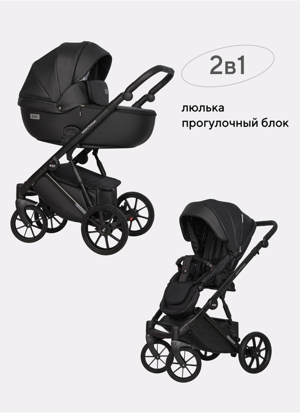 Коляска 2 в 1 Riko Basic Montana Ecco 12 Black